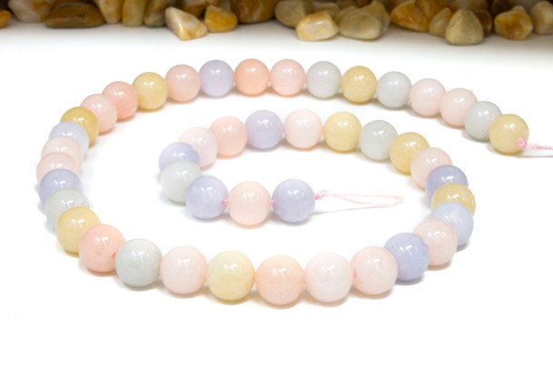 Natural Jade Polished Dyed Pastel Mix 8mm Round