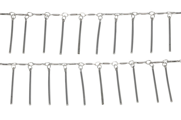 Silver 25mm Bar Drop Chain - Sold By 6 Inches