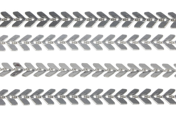 Silver 6.5mm Chevron Chain - Sold By 6 Inches