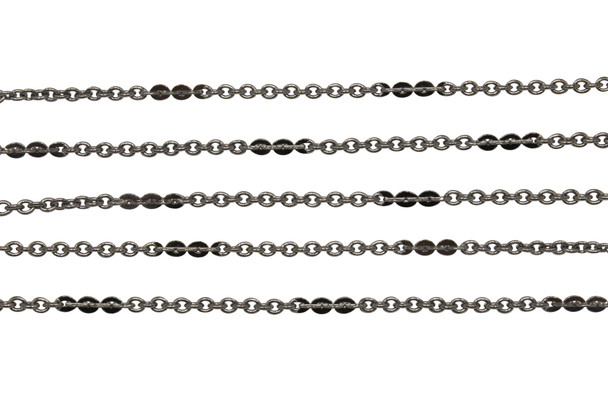 Gunmetal 2x1.5mm Petite Cable Chain - Sold By 6 Inches