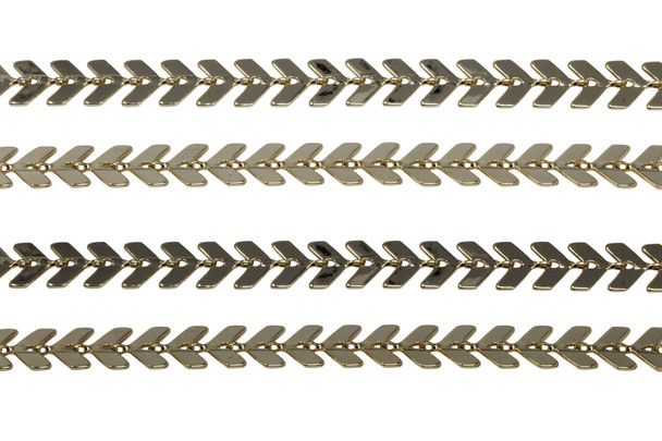 Gold 6.5mm Chevron Chain - Sold By 6 Inches