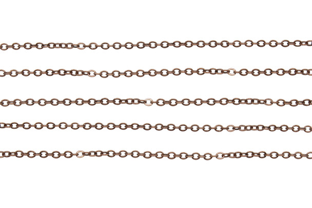 Antique Copper 1.7mm Petite Cable Chain - Sold By 6 Inches