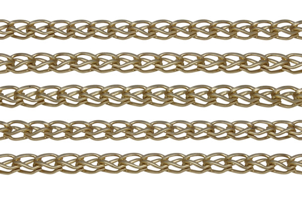 Satin Hamilton Gold 5x3mm Fox Chain - Sold By 6 Inches
