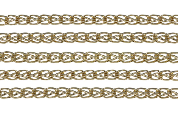 Gold 5x3mm Fox Chain - Sold By 6 Inches
