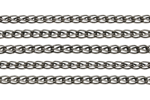 Antique Silver 5x3mm Fox Chain - Sold By 6 Inches