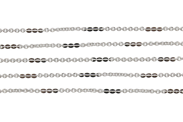 Silver 2x1.5mm Petite Cable Chain - Sold By 6 Inches