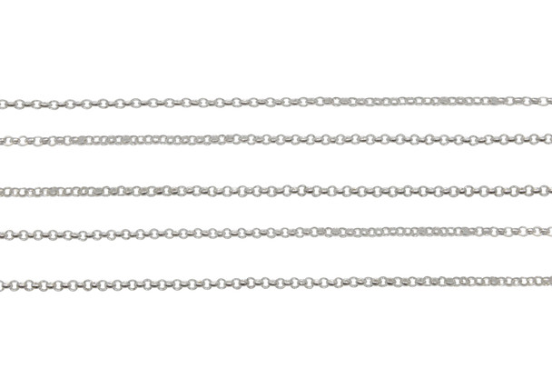 Silver 1mm Elegant Baby Rolo Chain - Sold By 6 inches