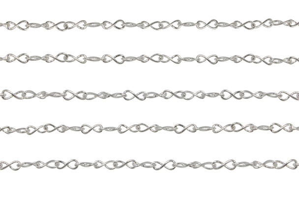 Silver 5x2mm Figure 8 Chain- Sold By 6 Inches