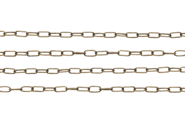 Antique Brass 2x6mm Paperclip Cable Chain - Sold By 6 Inches