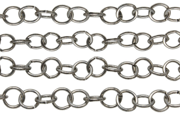 Antique Silver 10mm Cable Chain - Sold By 6 Inches