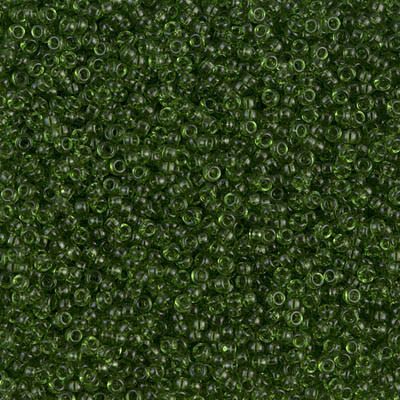 Size 15 Miyuki Seed Bead -- 158 Transparent Olive Green