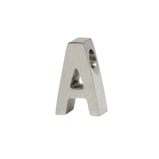 Stainless Steel Alphabet Bead - A