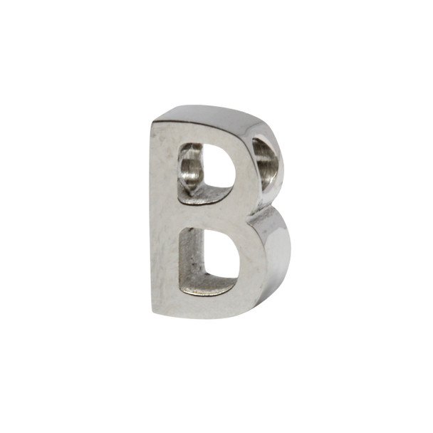 Stainless Steel Alphabet Bead - B