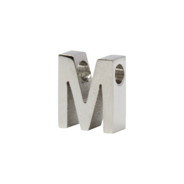 Stainless Steel Alphabet Bead - M