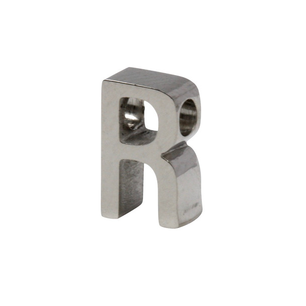 Stainless Steel Alphabet Bead - R