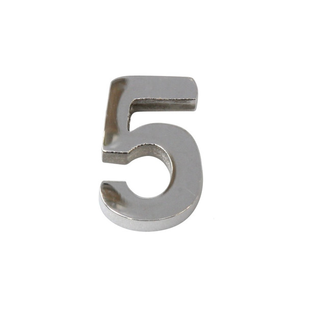 Stainless Steel Number Bead - 5