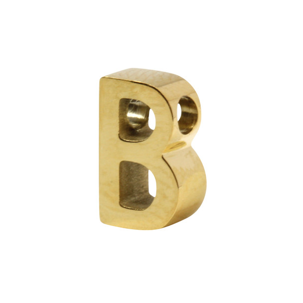 18K Gold Plated Stainless Steel Alphabet Bead - B