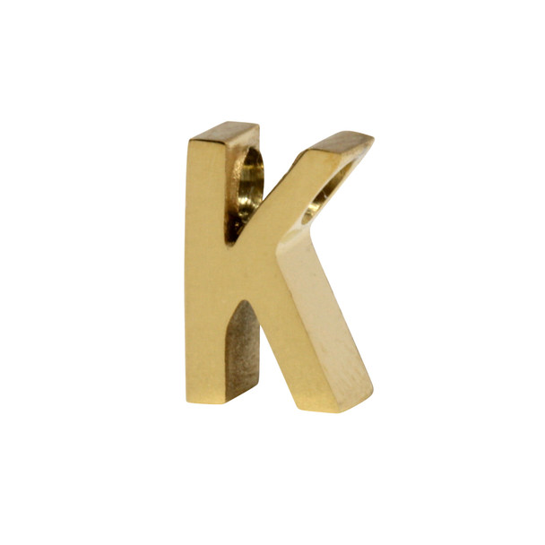 18K Gold Plated Stainless Steel Alphabet Bead - K
