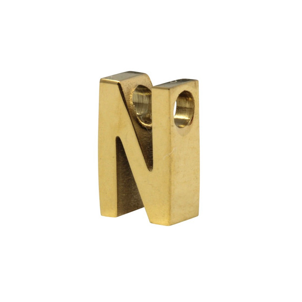 18K Gold Plated Stainless Steel Alphabet Bead - N
