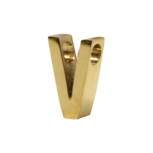 18K Gold Plated Stainless Steel Alphabet Bead - V