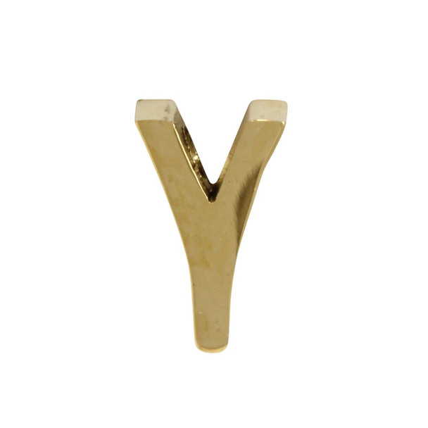 18K Gold Plated Stainless Steel Alphabet Bead - Y