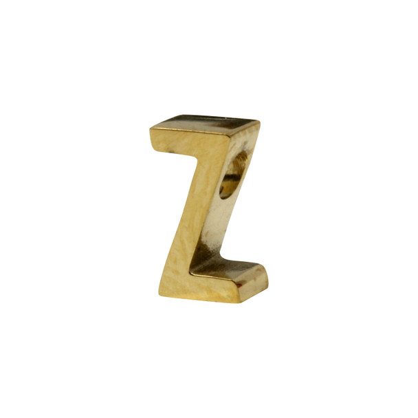 18K Gold Plated Stainless Steel Alphabet Bead - Z