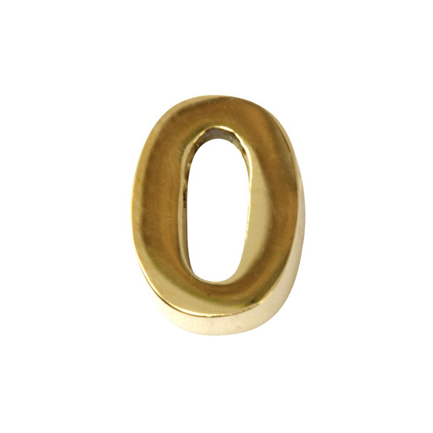 18K Gold Plated Stainless Steel Number Bead - 0