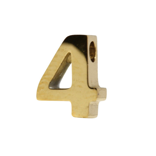 18K Gold Plated Stainless Steel Number Bead - 4
