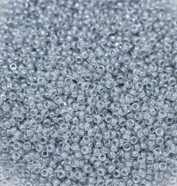 Size 15 Miyuki Seed Bead -- 240 Crystal / Grey Lined