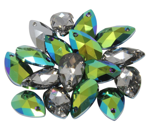 Swarovski 6106 22mm Pendant Pear drop - Scarab Green