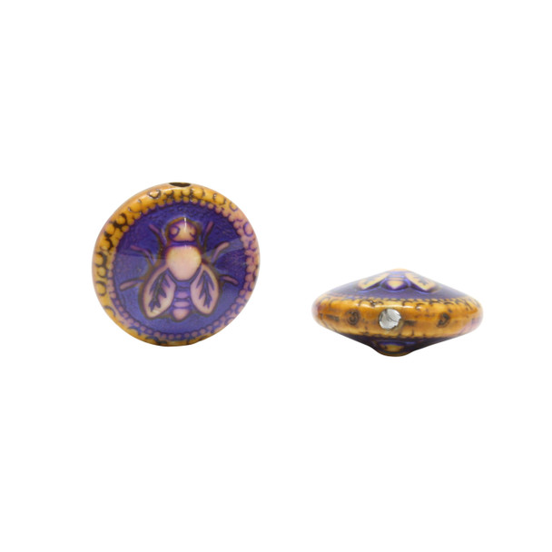 Mirage Mood Bead 19mm Coin - Honey Bee