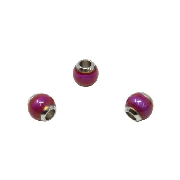 Mirage Mood Bead 6mm Round - Hot Pink