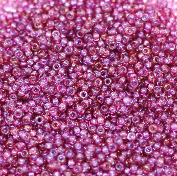 Size 15 Miyuki Seed Bead -- 291 Transparent Rasberry AB