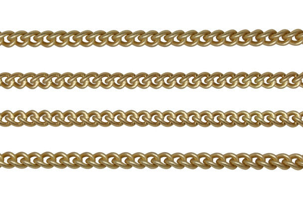Satin Hamilton Gold 5.6mm Rounded Curb Chain - Sold by 6 Inches