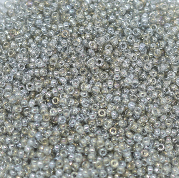 Size 15 Miyuki Seed Beads -- 318C Ghost Grey / Gold Luster