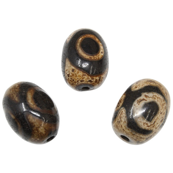 Tibetan Style Agate 22x15mm Rice