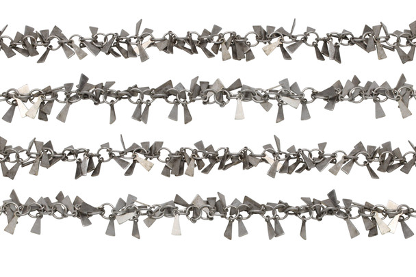 Antique Silver 8mm Triangle Cluster Chain - Sold by 6 Inches