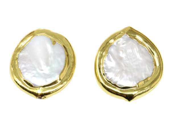 Freshwater Pearl 20mm Gold Edge Coin