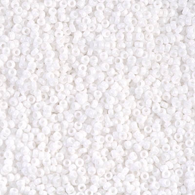 Size 15 Miyuki Seed Beads -- 402 Opaque Chalk White