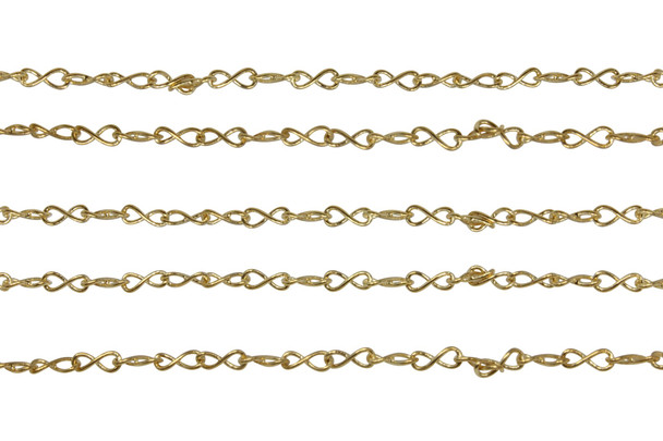 Gold 5x2mm Figure 8 Chain- Sold By 6 Inches