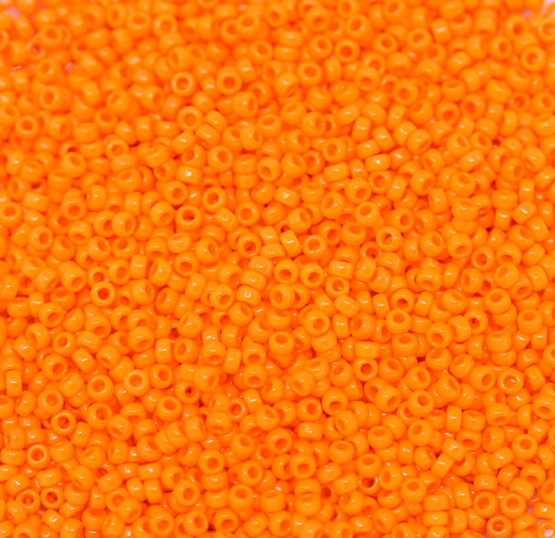 Size 15 Miyuki Seed Beads -- 406 Opaque Orange
