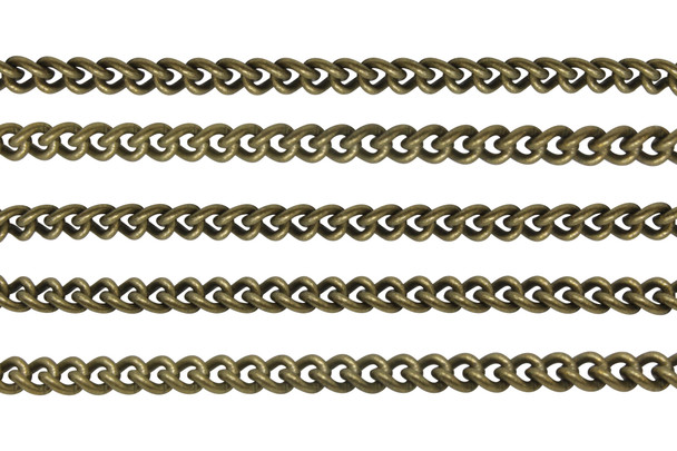 Antique Brass 5.6mm Rounded Curb Chain - Sold by 6 Inches