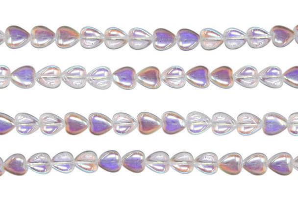 Czech Glass 10mm Heart -- Crystal AB