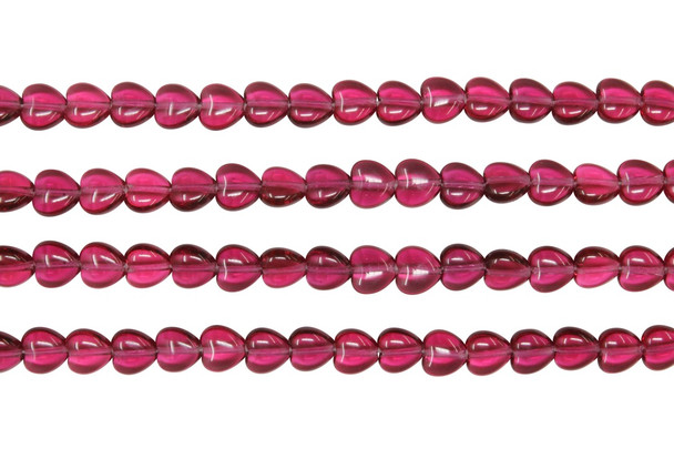 Czech Glass 8mm Heart -- Fuchsia