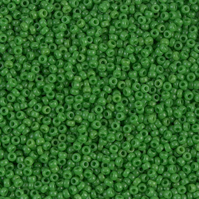 Size 15 Miyuki Seed Beads -- 411 Opaque Pea Green