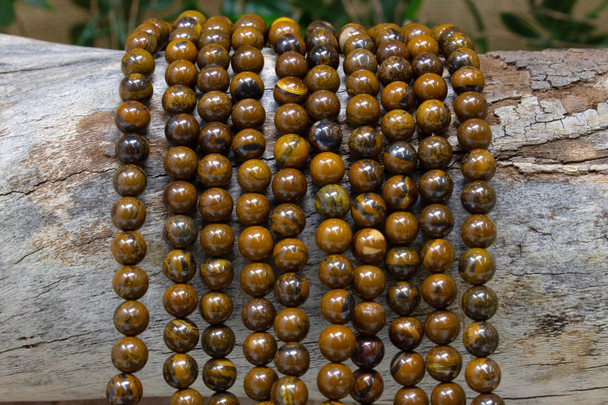 Yellow Tiger Iron Polished 6mm Round