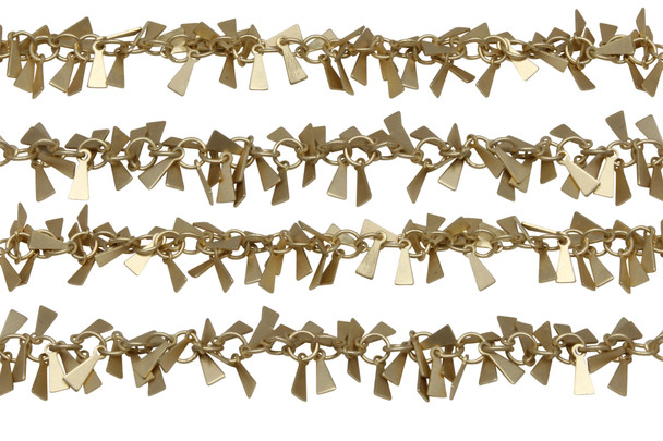 Satin Hamilton Gold 8mm Triangle Cluster Chain - Sold by 6 Inches