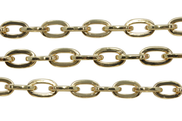 Gold 20x12mm Extra Large Cable Chain - Sold by 6 Inches