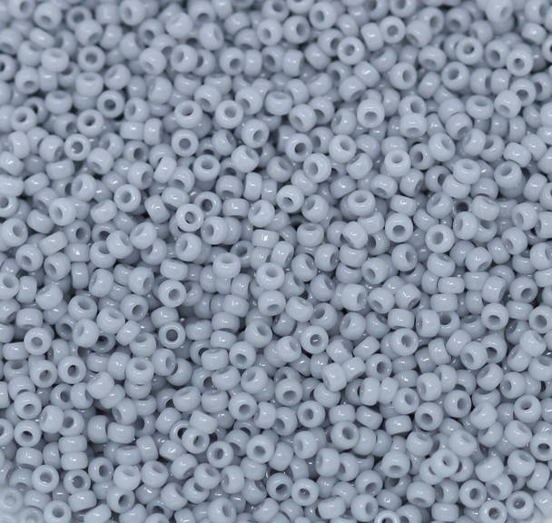 Size 15 Miyuki Seed Beads -- 416A Opaque Light Grey