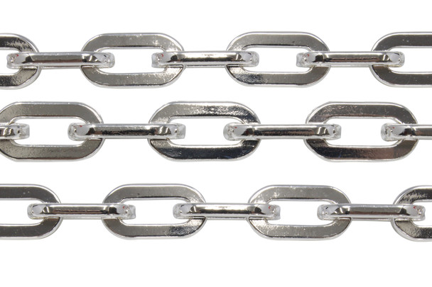 Silver Plated Aluminum 30x15.75mm Extra Large Paperclip Chain- Sold By 6 Inches